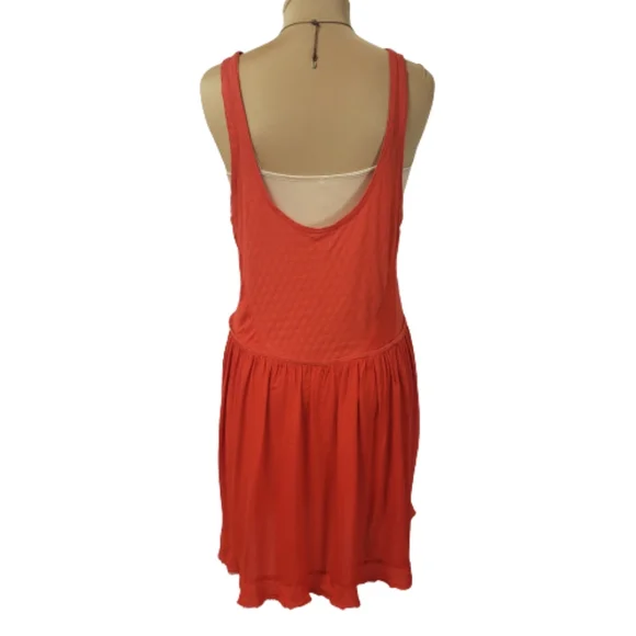 SOLD Free People Orange Beaded Boho Babydoll Tank Top Sz L - Picture 3 of 9